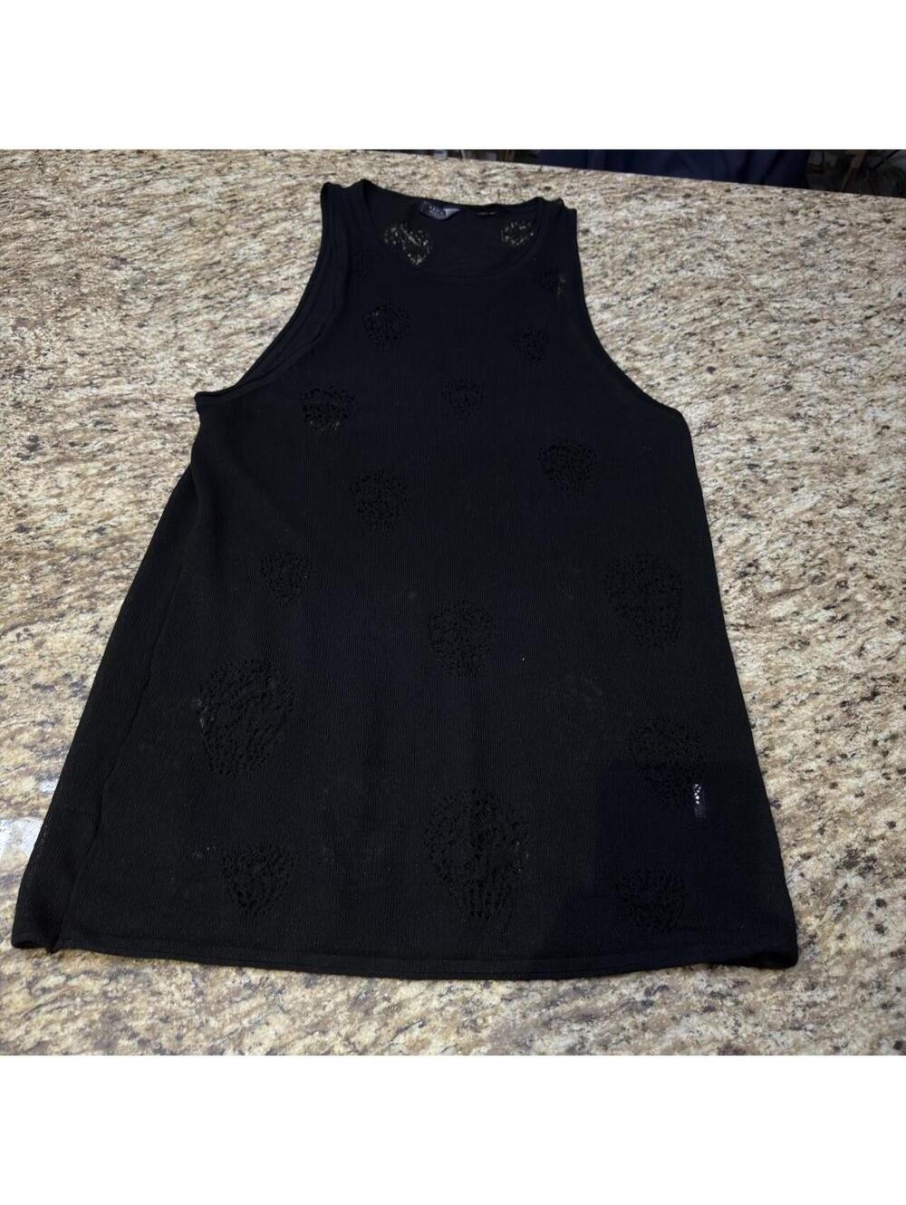 Zara man - Black tank top skulls - really cool tank -  patterns #cutout #summer
